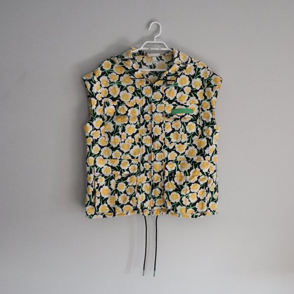 Diane Von Furstenberg x Target Yellow S Packable Sleeveless Hooded Full Zip Vest - Picture 2 of 13